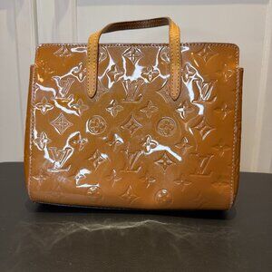 Authentic Louis Vuitton Catalina BB Vernis Patent Leather Handbag Golden